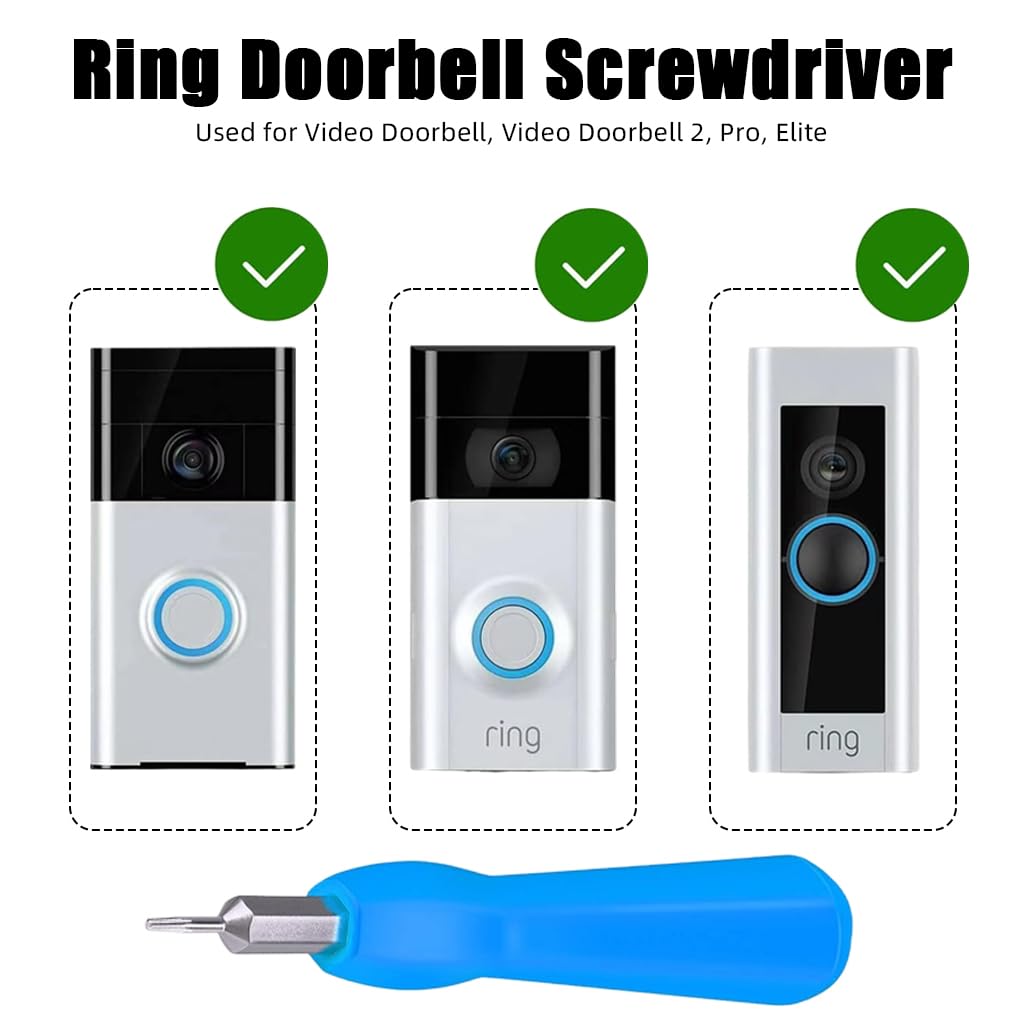 HASTHIP Doorbell Screwdriver Replacement, Double-ended Ring Screwdriver Bit Set for Battery Change & Wifi Password Reset Access, Ring Screwdriver for All Doorbells include Video Doorbell HASTHIP Doorbell Screwdriver Replacement, Double-ended Ring Screwdriver Bit Set for Battery Change & Wifi Password Reset Access, Ring Screwdriver for All Doorbells include Video Doorbell